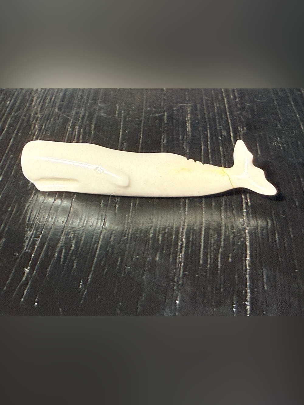 Vintage Mid-Century Hand-Carved Whale Brooch - New England- Nautical Folk Art